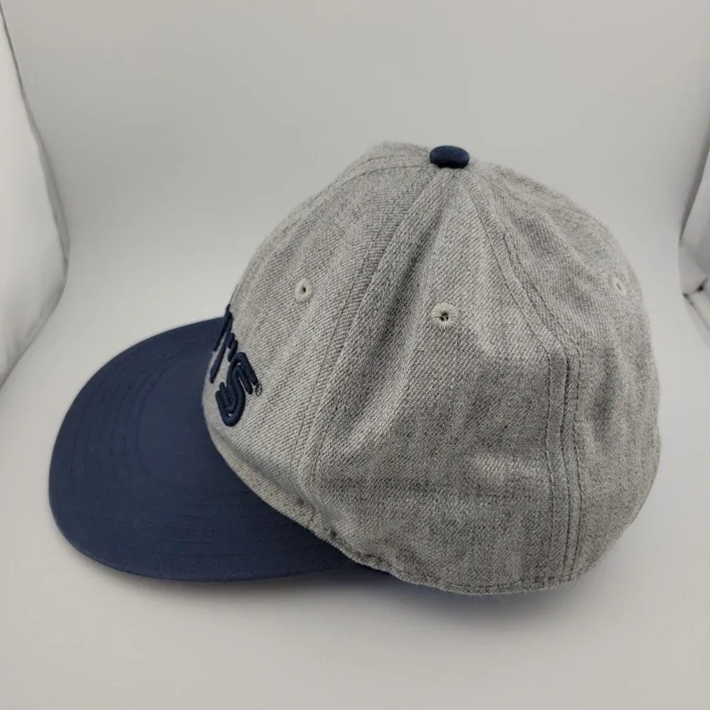 Levis Hat Cap Snap Back Gray Blue Embroidered Wool Cotton Mens Modern Streetwear